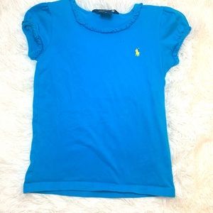 Girls Blue Polo Ralph Lauren Shirt Size 5